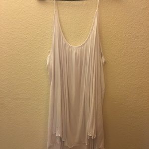 White flowy spaghetti strap top